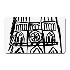 Gold Foil Notre Dame Magnet (rectangular) by artworkshop