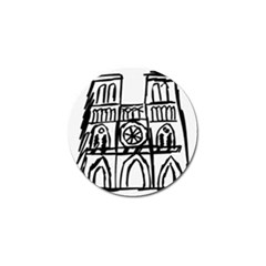 Gold Foil Notre Dame Golf Ball Marker (4 Pack) by artworkshop