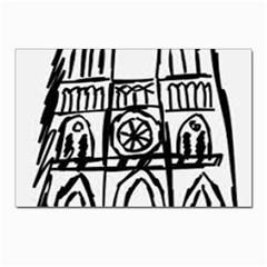 Gold Foil Notre Dame Postcards 5  X 7  (pkg Of 10) by artworkshop