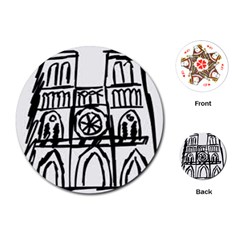 Gold Foil Notre Dame Playing Cards Single Design (round) by artworkshop