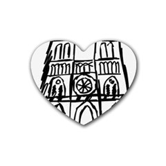 Gold Foil Notre Dame Rubber Coaster (heart) by artworkshop