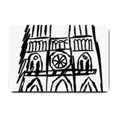 Gold Foil Notre Dame Small Doormat by artworkshop