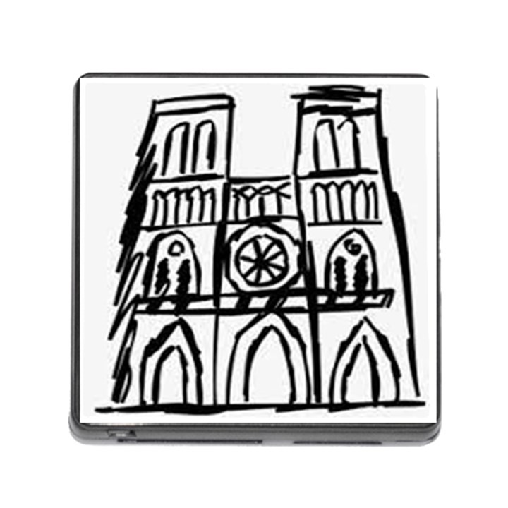 Gold Foil Notre Dame Memory Card Reader (Square 5 Slot)