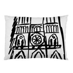 Gold Foil Notre Dame Pillow Case by artworkshop