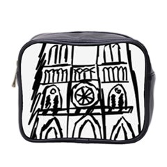 Gold Foil Notre Dame Mini Toiletries Bag (two Sides) by artworkshop