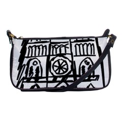 Gold Foil Notre Dame Shoulder Clutch Bag by artworkshop