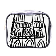 Gold Foil Notre Dame Mini Toiletries Bag (one Side) by artworkshop