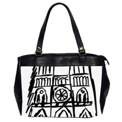 Gold Foil Notre Dame Oversize Office Handbag (2 Sides) by artworkshop