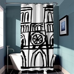 Gold Foil Notre Dame Shower Curtain 36  X 72  (stall)  by artworkshop