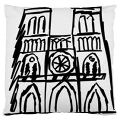 Gold Foil Notre Dame Large Cushion Case (one Side) by artworkshop