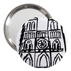 Gold Foil Notre Dame 3  Handbag Mirrors by artworkshop