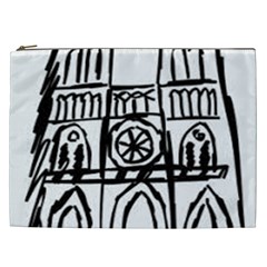 Gold Foil Notre Dame Cosmetic Bag (xxl) by artworkshop