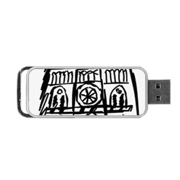 Gold Foil Notre Dame Portable USB Flash (Two Sides)