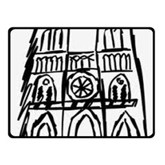 Gold Foil Notre Dame Double Sided Fleece Blanket (small) by artworkshop