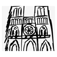 Gold Foil Notre Dame Flano Blanket (small) by artworkshop