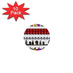 Halloween Borders Trick 1  Mini Buttons (10 Pack)  by artworkshop