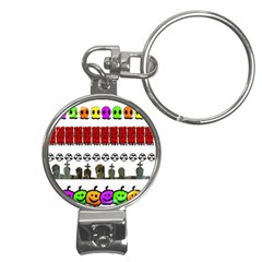 Halloween Borders Trick Nail Clippers Key Chain