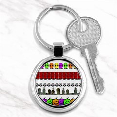 Halloween Borders Trick Key Chain (round) by artworkshop