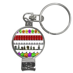 Halloween Borders Trick Nail Clippers Key Chain