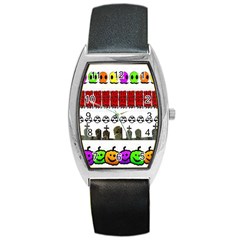 Halloween Borders Trick Barrel Style Metal Watch by artworkshop