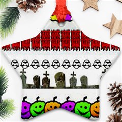 Halloween Borders Trick Star Ornament (two Sides) by artworkshop