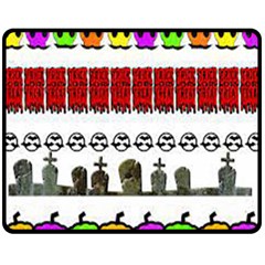 Halloween Borders Trick Fleece Blanket (medium) by artworkshop