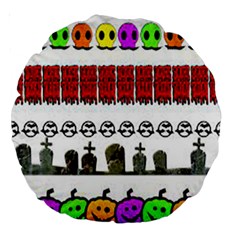 Halloween Borders Trick Large 18  Premium Round Cushions by artworkshop