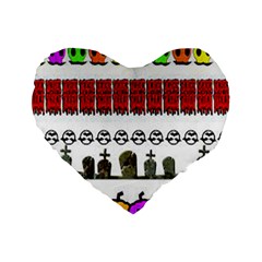 Halloween Borders Trick Standard 16  Premium Heart Shape Cushions by artworkshop