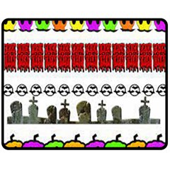 Halloween Borders Trick Double Sided Fleece Blanket (medium) by artworkshop