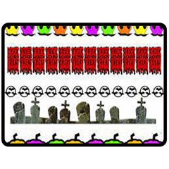 Halloween Borders Trick Double Sided Fleece Blanket (large) by artworkshop