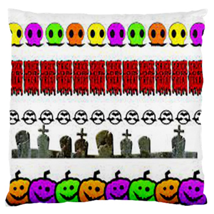 Halloween Borders Trick Large Flano Cushion Case (One Side)