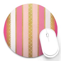 Lace Gold Euclidean Round Mousepad by artworkshop