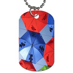 Letters Pattern Folding Umbrellas 2 Dog Tag (one Side) by artworkshop