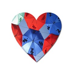 Letters Pattern Folding Umbrellas 2 Heart Magnet by artworkshop