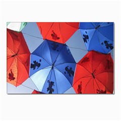 Letters Pattern Folding Umbrellas 2 Postcard 4 x 6  (pkg Of 10) by artworkshop