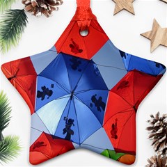 Letters Pattern Folding Umbrellas 2 Star Ornament (two Sides) by artworkshop