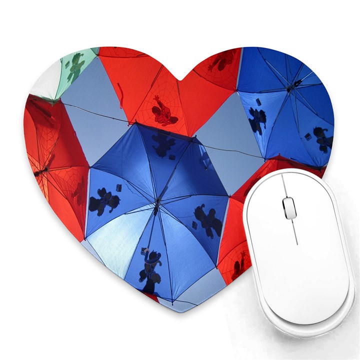 Letters Pattern Folding Umbrellas 2 Heart Mousepad