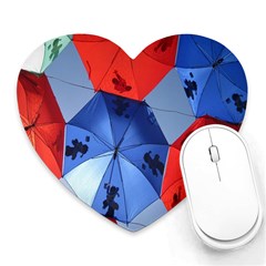 Letters Pattern Folding Umbrellas 2 Heart Mousepad by artworkshop