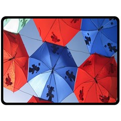 Letters Pattern Folding Umbrellas 2 Fleece Blanket (large) by artworkshop