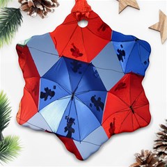 Letters Pattern Folding Umbrellas 2 Snowflake Ornament (two Sides) by artworkshop