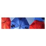 Letters Pattern Folding Umbrellas 2 Oblong Satin Scarf (16  x 60 ) Front