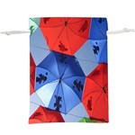 Letters Pattern Folding Umbrellas 2 Lightweight Drawstring Pouch (XL) Back