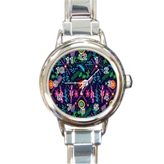 Pattern Nature Design Round Italian Charm Watch by artworkshop