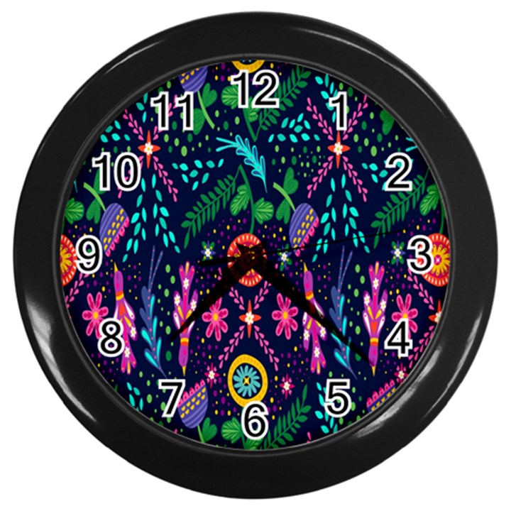 Pattern Nature Design Wall Clock (Black)