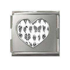 Tattoo Pattern Coin Purse Mega Link Heart Italian Charm (18mm) by artworkshop