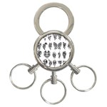 Tattoo Pattern Coin Purse 3-Ring Key Chain Front