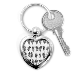 Tattoo Pattern Coin Purse Key Chain (heart) by artworkshop