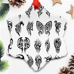 Tattoo Pattern Coin Purse Snowflake Ornament (Two Sides) Back