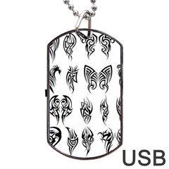 Tattoo Pattern Coin Purse Dog Tag Usb Flash (two Sides) by artworkshop