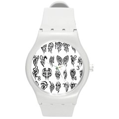 Tattoo Pattern Coin Purse Round Plastic Sport Watch (m) by artworkshop